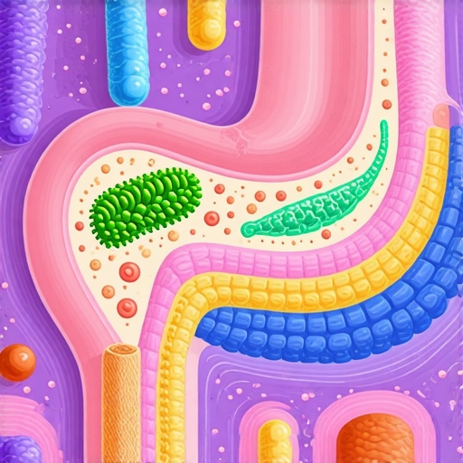 Colorful illustration of gut bacteria impacting metabolism and weight loss.