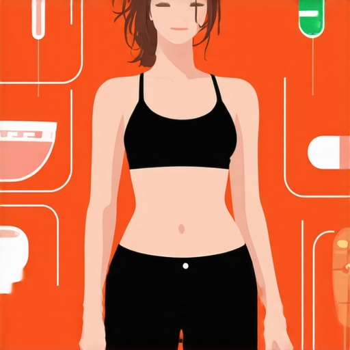 Infographic showing the interconnected elements of diet, medication, and mental health in sustainable weight management.