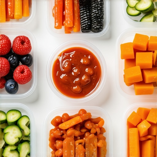 Meal prep presentation showing healthy dishes with vegetables and proteins.