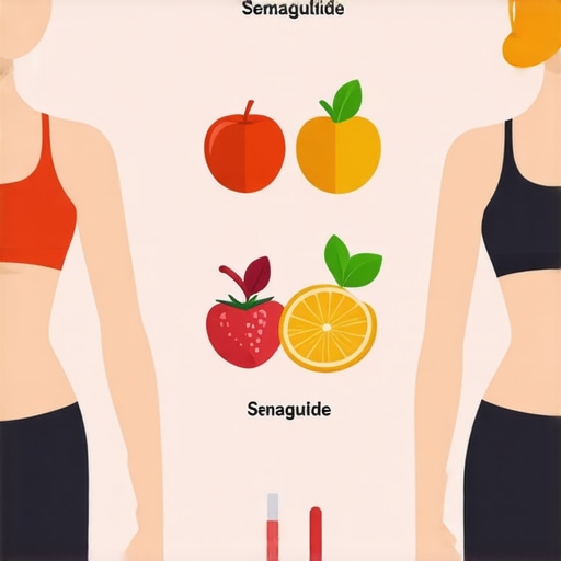 Infographic showing meal timing, macronutrient composition, and personalized diet tips for effective weight management with semaglutide.