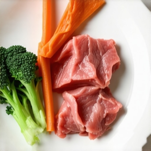 Balanced plate with vegetables, proteins, and fats for weight management.