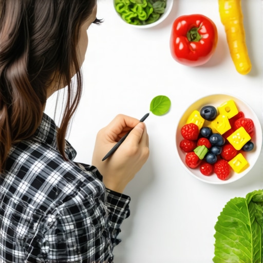 Person planning healthy meals with a healthcare professional for weight management.