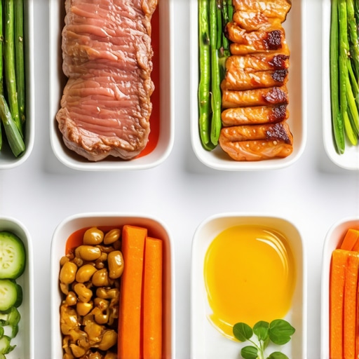 A well-organized meal plan featuring diverse healthy foods for weight management.
