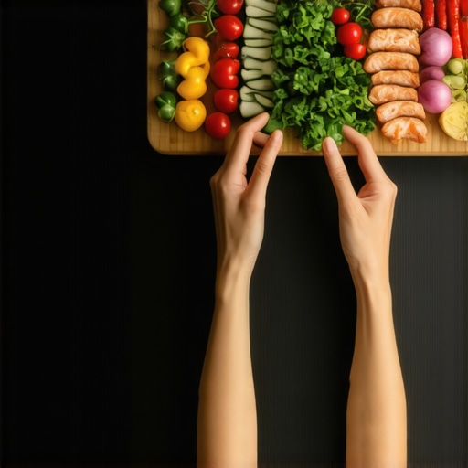 Person preparing a customized healthy meal with fresh vegetables and lean proteins, illustrating personalized nutrition.