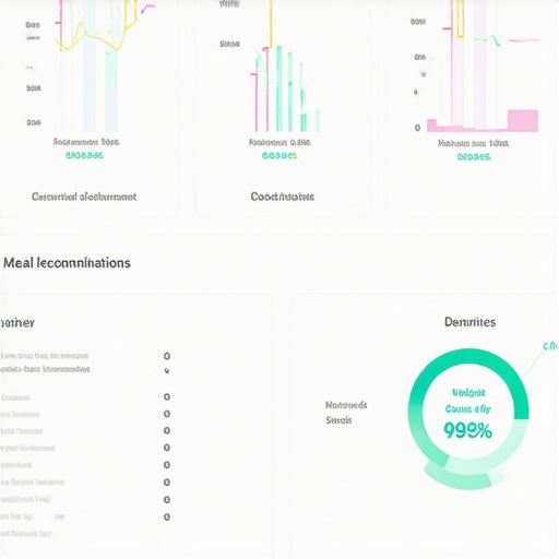 A digital dashboard showing metabolic, glucose, and dietary data for personalized nutrition planning.