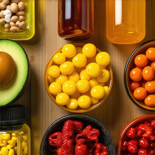 Healthy foods and medication for weight management on a table