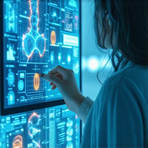 Individual reviewing genetic and metabolic information on a digital screen to optimize weight loss plans.