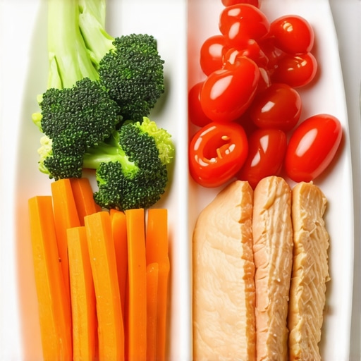 Healthy meal with lean protein, vegetables, and fats for weight management