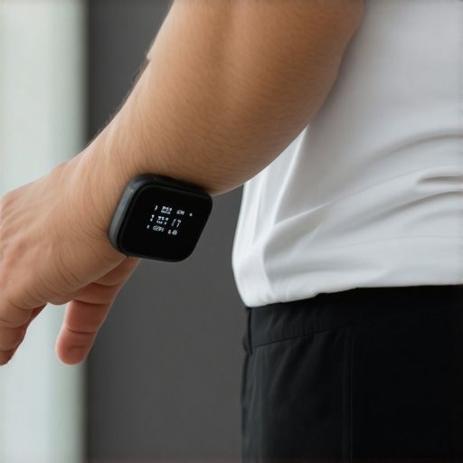 Individual wearing biometric sensors during health tracking
