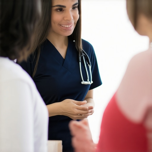 Medical professional consulting patient about combining prescription medications and nutrition for fat loss