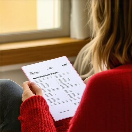 A person reviewing a personalized diet plan with medication support, in a cozy home setting