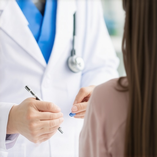 Doctor and patient discussing customized medication plan for weight loss in clinic.