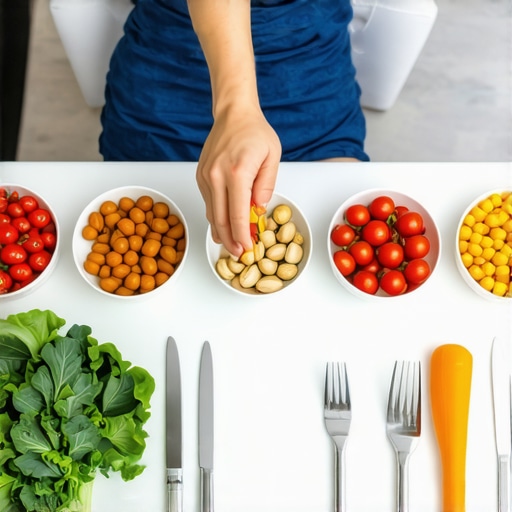 Person preparing healthy meal ingredients for personalized diet