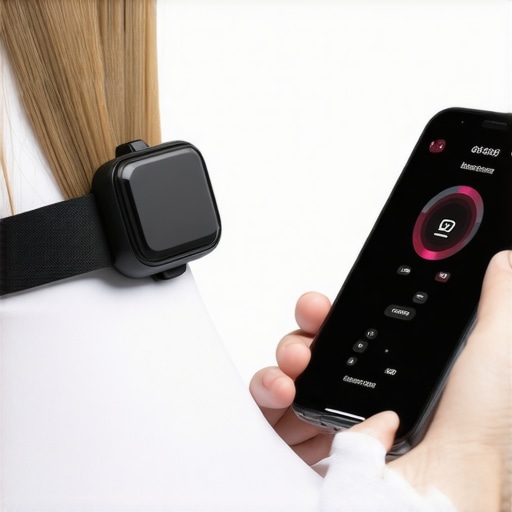 Person using wearable device and smartphone for personalized health tracking.