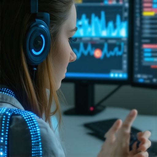 Healthcare professional analyzing genetic data and wearable health device readings