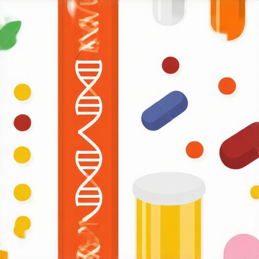 Personalized Medicine in Weight Loss Genetic testing, medications, and nutritious foods representing personalized weight management strategies.