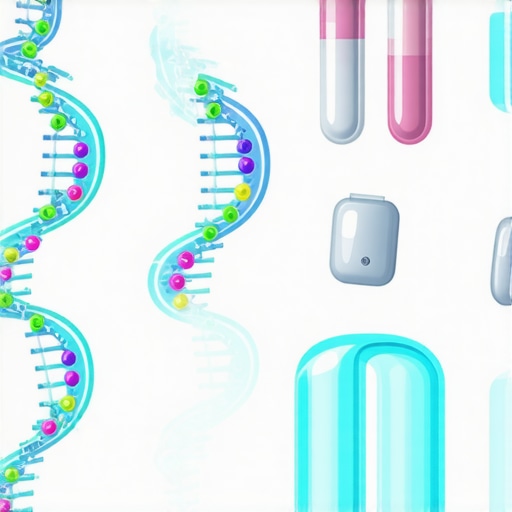 Illustration depicting DNA, microbiome, and wearable health tech for personalized weight loss.