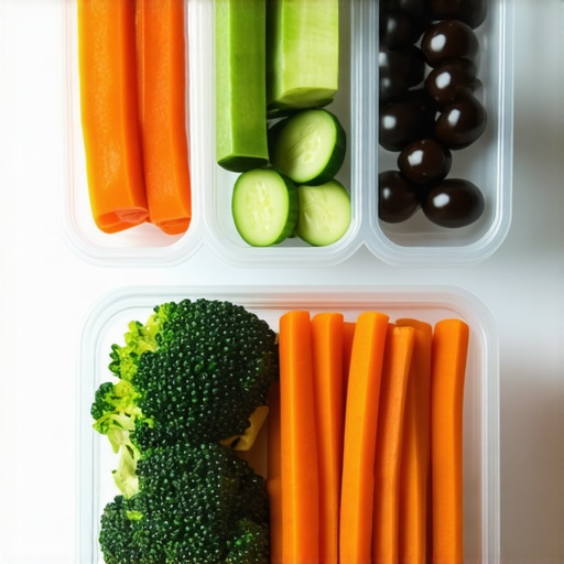 A neatly arranged meal prep container with chicken, vegetables, and quinoa.