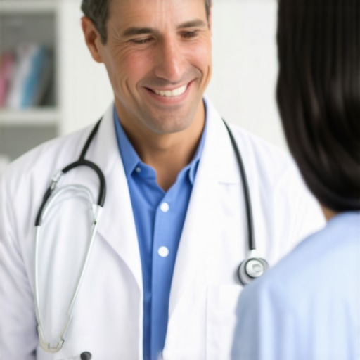 Doctor explaining a weight loss plan emphasizing medication and nutrition.