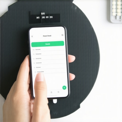 Person logging food on smartphone app with connected health devices