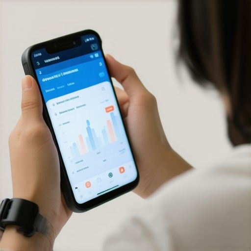 Person tracking diet and medication schedule using smartphone and wearable device.