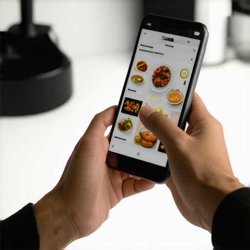 Digital Weight Loss Support Tools Person monitoring diet and hydration through mobile app with health devices