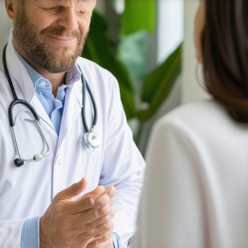Doctor and patient analyzing personalized weight loss strategy with prescription medication and diet plan.