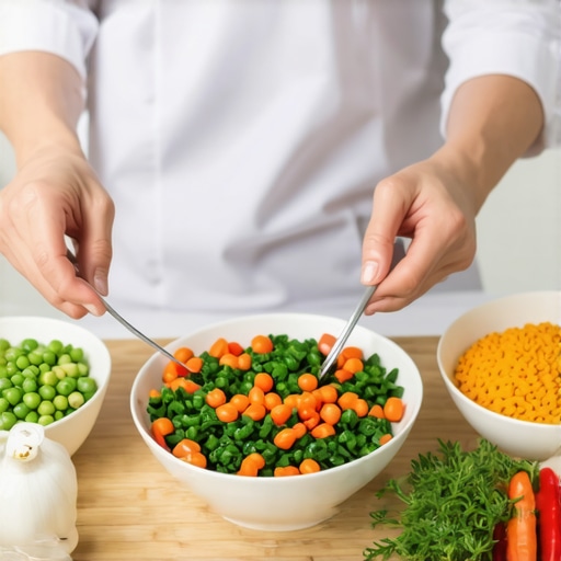 A person preparing a meal with vegetables, oats, and seeds to boost fiber intake.