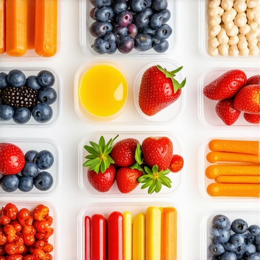 Assorted healthy meals and supplements arranged on a kitchen counter