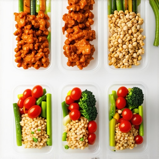 Meal Prep for Weight Loss Success Meal prep containers filled with healthy foods like chicken, vegetables, and grains ready for the week.