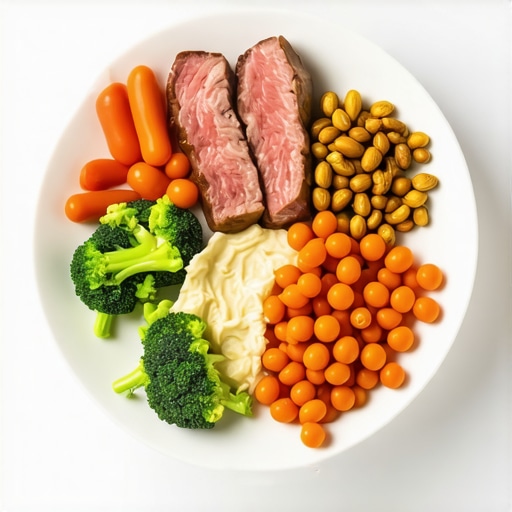 Meal prep for medication-supported weight loss A healthy meal plate with chicken, vegetables, and grains for weight loss