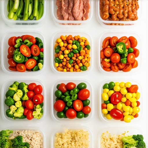 Prepared healthy meals with proteins and vegetables in containers