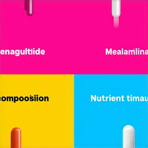 Infographic illustrating meal timing strategies for effective use of weight loss medications.
