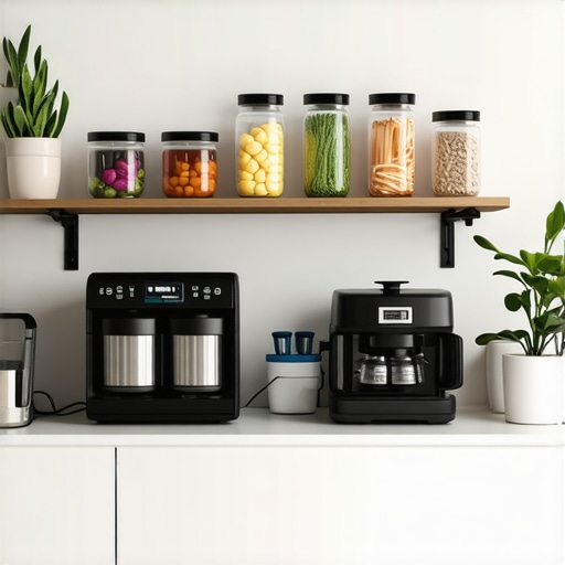 Smart Kitchen Setup Enhancing Weight Loss Maintenance A modern kitchen with labeled containers and appliances for meal prep