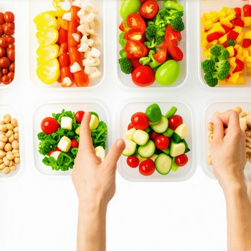 Person organizing and preparing healthy meals in containers for the week to support medication-enhanced weight loss.