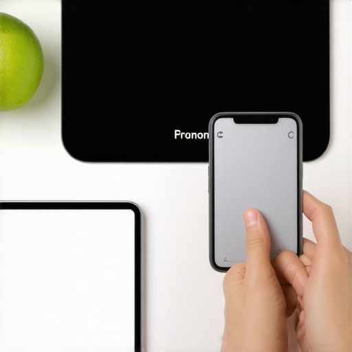 Person tracking weight and nutrition data with a smartphone and smart scale.