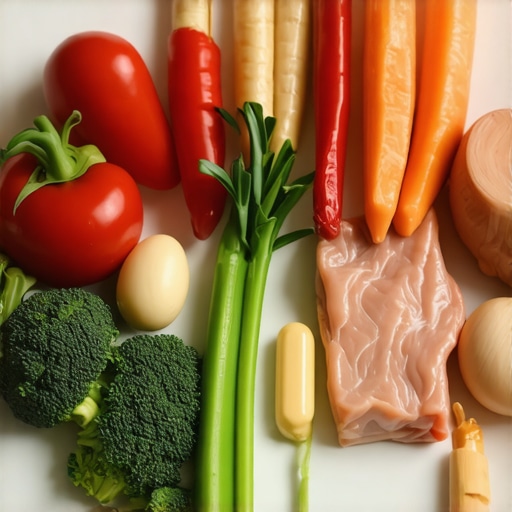 A colorful plate with healthy fats, lean proteins, and vegetables representing diet optimization for weight loss medications.