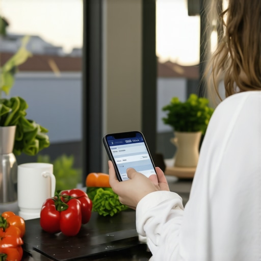 Person measuring food with a digital scale and logging details on a tablet to support medication-based weight loss.