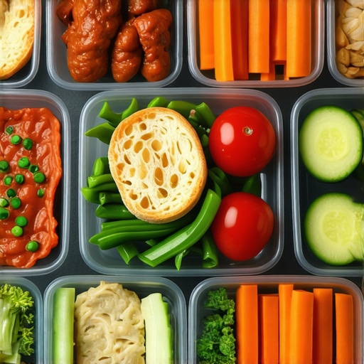 Organized meal prep containers with healthy foods for weight loss medication