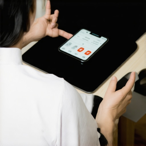 Tech-Driven Weight Loss Monitoring Individual measuring body composition with a digital scale and logging data on a smartphone